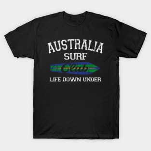 Australia Surf Club Vintage Retro Surfing Beach T-Shirt